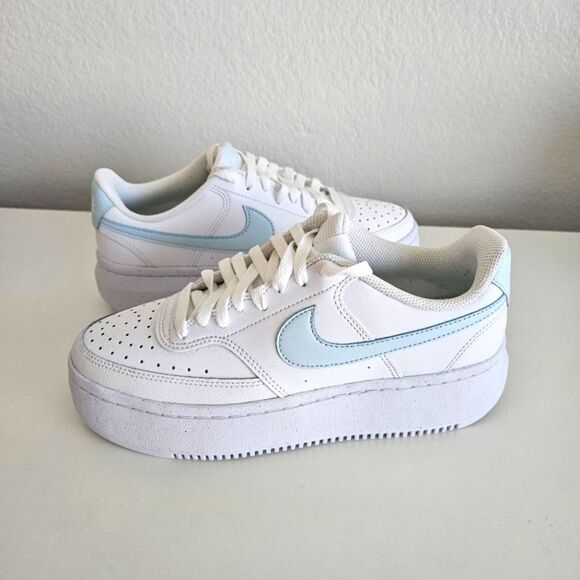 NEW Nike | Court Vision Alta In Glacier Blue White Sneakers, Womens 10 - Picture 2 of 8